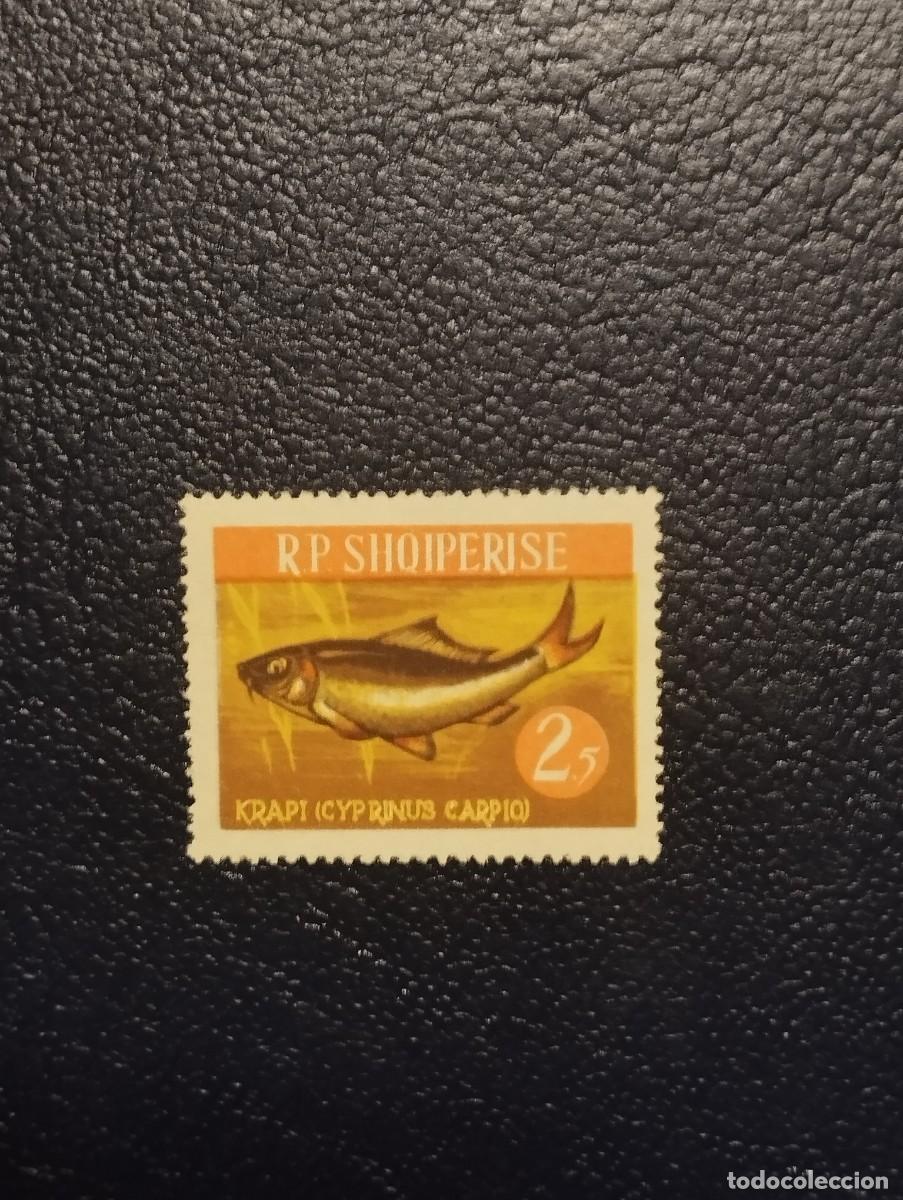 Sellos: 3.10/ Albania.1965. Fauna marina. 2,5L. Sello suelto en nuevo