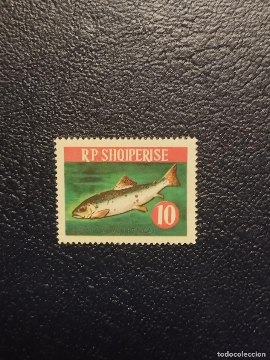 Sellos: 3.10/ Albania.1965. Fauna marina. 10L. Sello suelto en nuevo