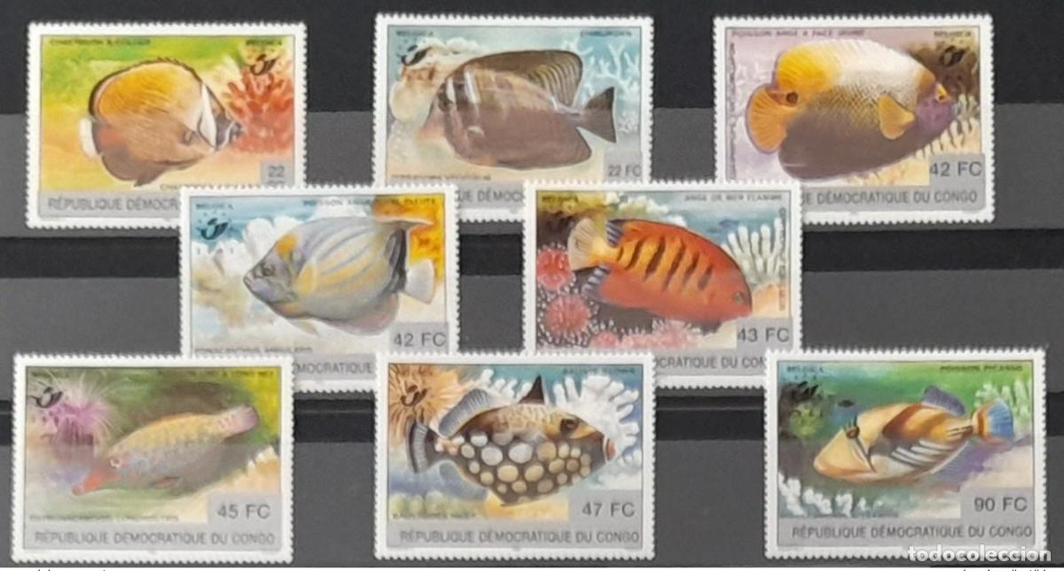 Sellos: Congo Kinshasa 2000 COB 1960 - 1967 B&eacute;lgica Fish Fische