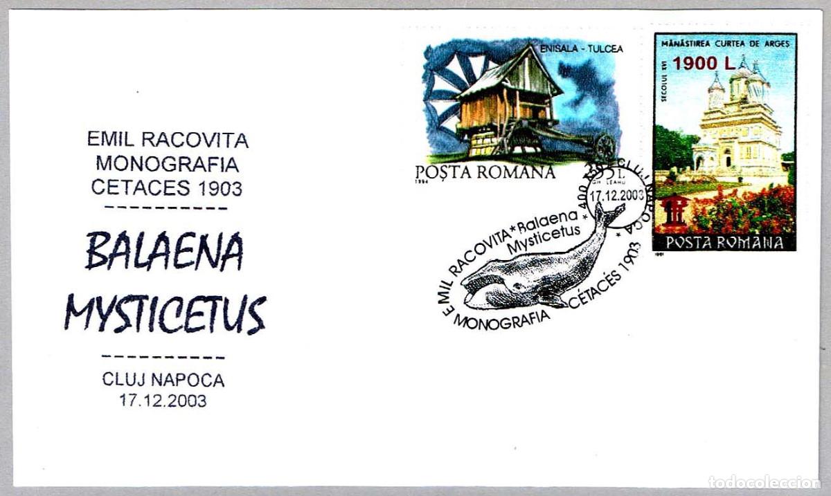 Sellos: Matasellos FAUNA - BALLENA BOREAL - BALAENA MYSTICETUS. Cluj Napoca, Rumania, 2003