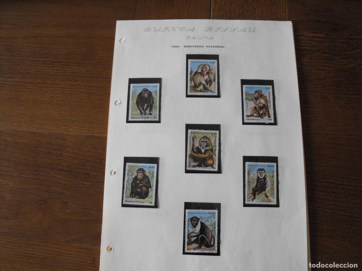 Sellos: Sellos de fauna. Africa. Guinea Bisau. Series usadas. Montadas en filoestuche.