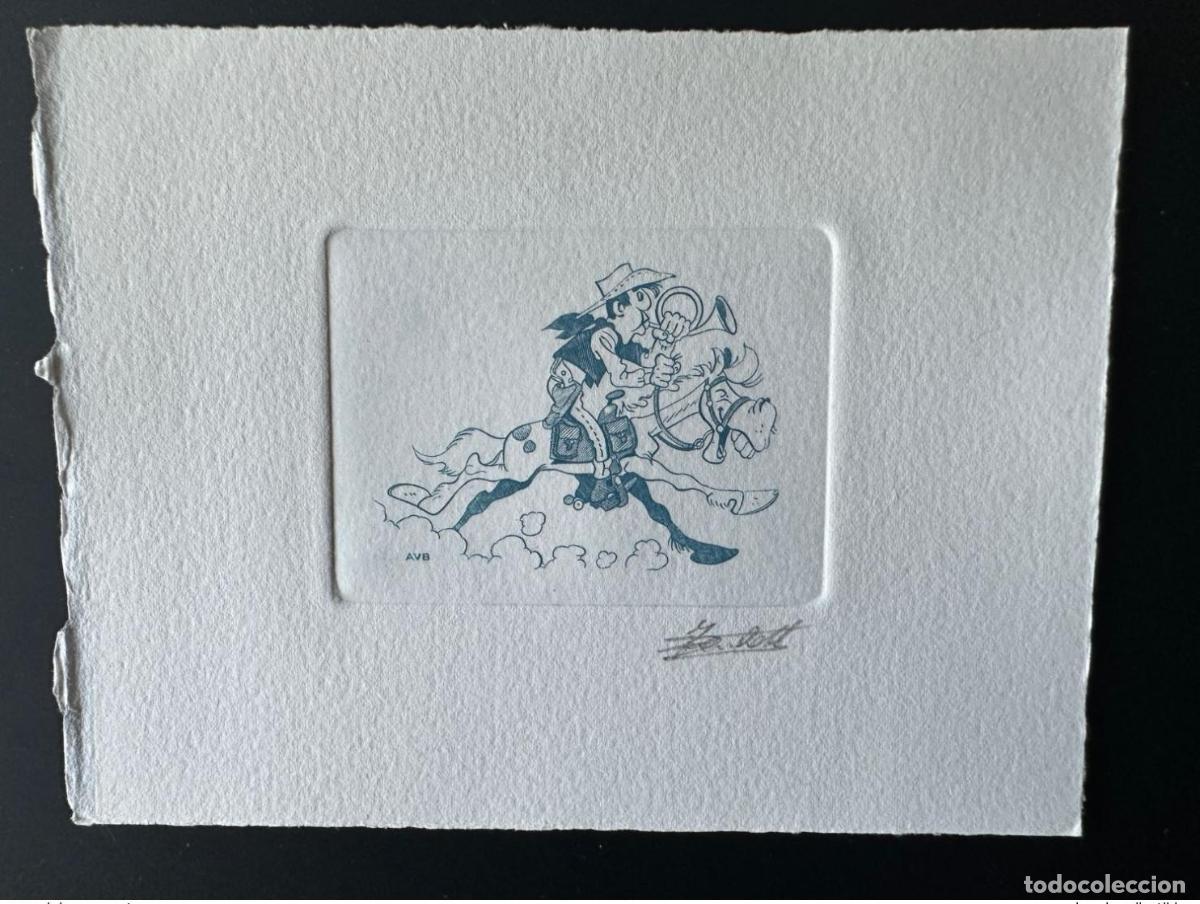 Sellos: B&eacute;lgica 1990 COB 2390 Prueba de artista FDC Lucky Luke Morris Cheval bleu