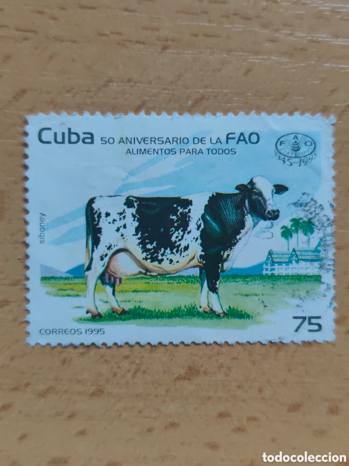 Sellos: sello Cuba 1995 Vaca 50 Aniversario de la FAO