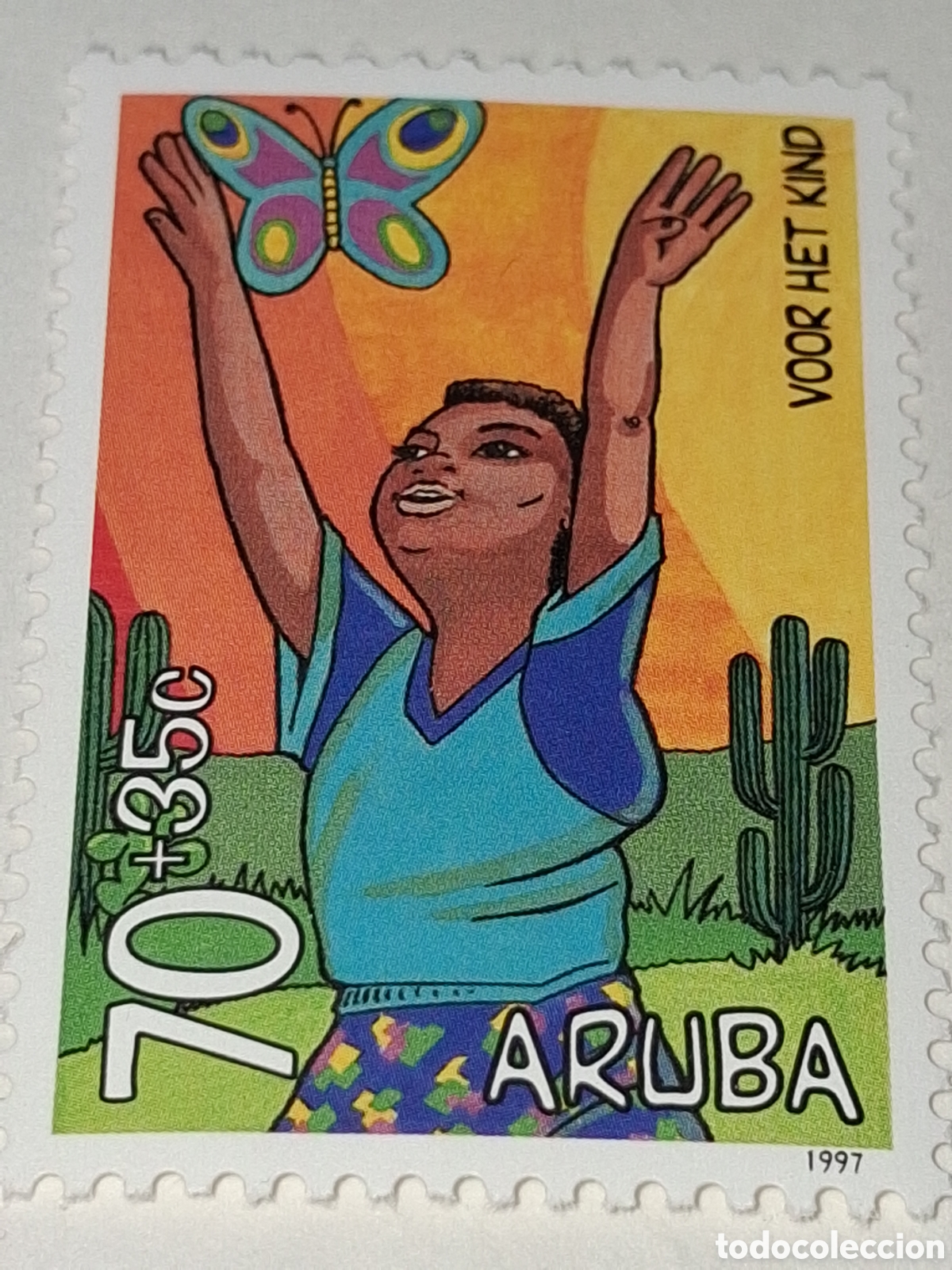 Sellos: Sello Aruba nuevo 1997. Pro infancia. Naturaleza. Mariposa. Fauna. Polillas. Insectos.
