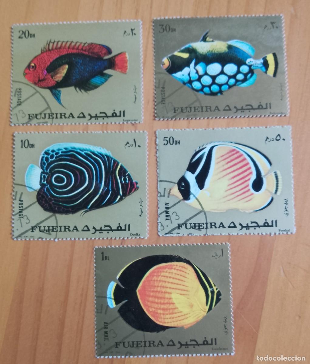 Timbres: FUJEIRA - LOTE 5 SELLOS DE FAUNA MARINA - VER DESCRIPCI&Oacute;N