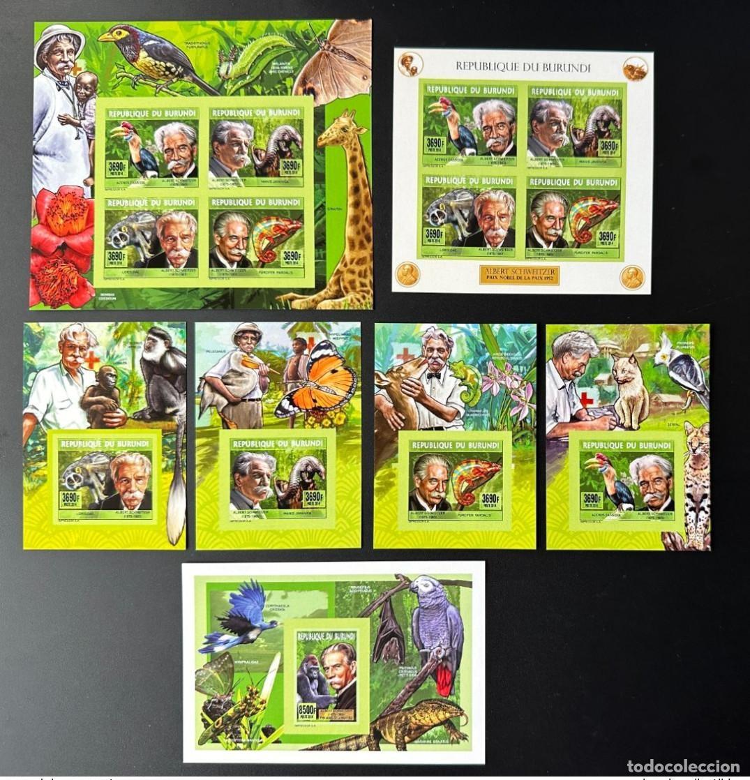 Timbres: Burundi 2014/2015 Mi. 3526 - 3529 Bl. 523 526 ND IMPERF Albert Schweitzer