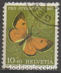 Stamps: SUIZA IVERT N&ordm; 598, MARIPOSA AMARILLA NUBLADA, USADO