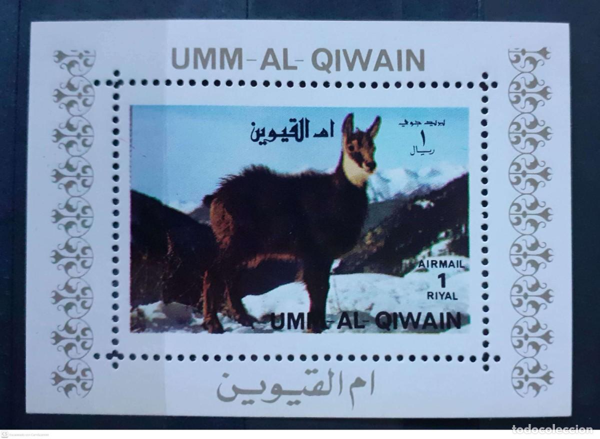 Timbres: UMM al-QAYWAYN Mini bloque n&deg; 1139AEBw** Fauna. Grial chino