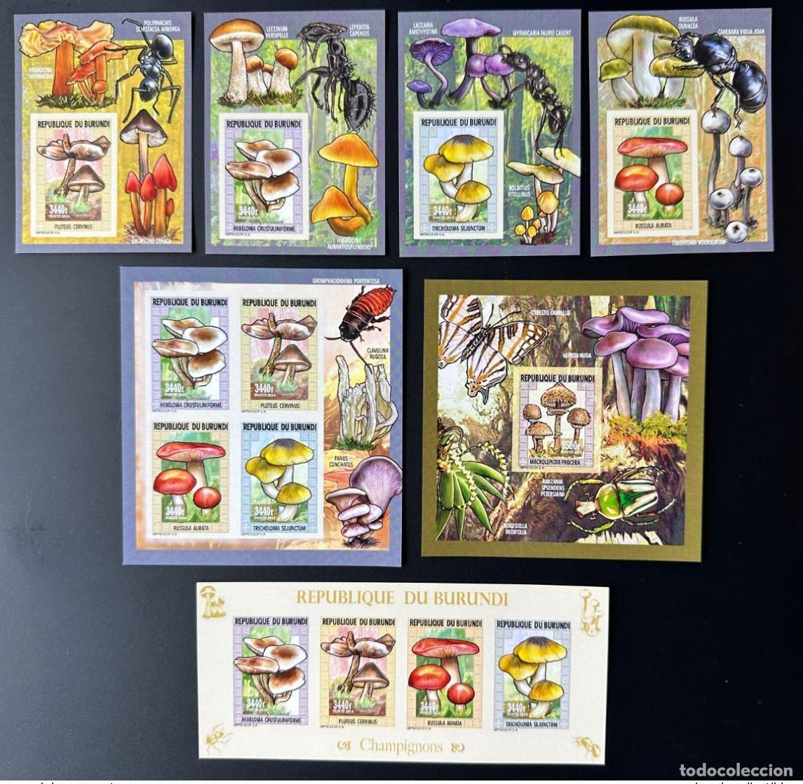 Timbres: Burundi 2014/2015 Mi. 3557 - 3561 Bl 552 556 ND Hongos de insectos