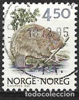 Sellos: Noruega 1990 - Mi 1039 - YT 998 - Ave : Castor