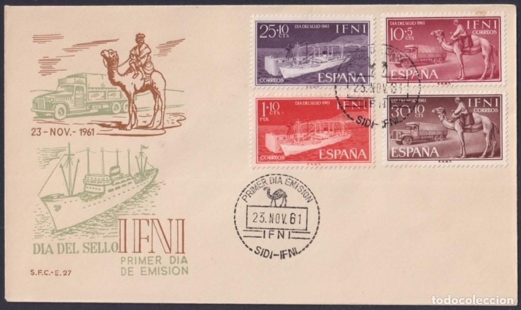 Sellos: F-EX64082 SIDI IFNI MOROCCO 1961 FDC STAMP DAY CAMEL & MERCHANT SHIP.