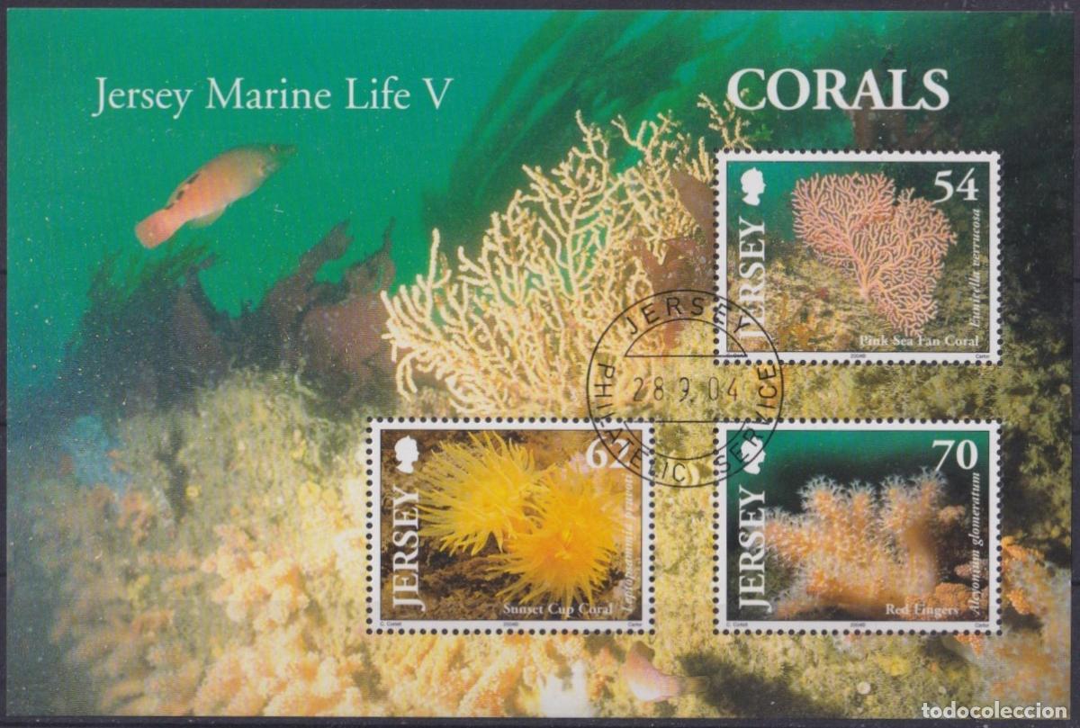 Stamps: F-EX61841 JERSEY ENGLAND UK USED 2004 MARINE WILDLIFE V FINGERS REEF CORAL.