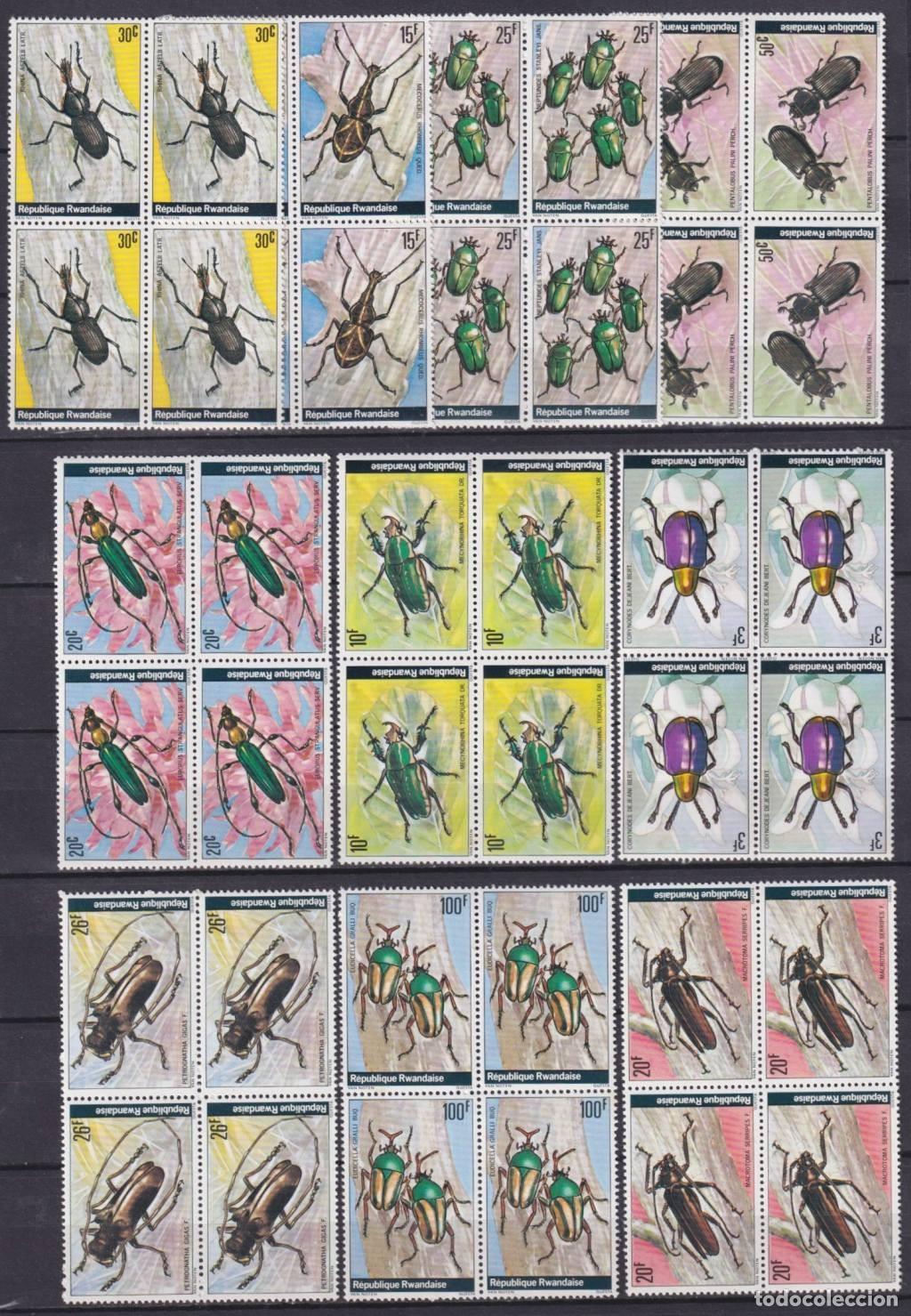 Briefmarken: F-EX63567 RWANDA MNH 1978 BLOCK 4 FAUNA INSECTS BEETLE ENTOMOLOGY.