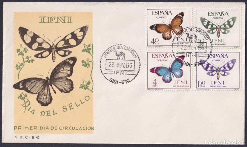 Sellos: F-EX64130 SIDI IFNI MOROCCO 1965 FDC STAMP DAY FAUNA BUTTERFLIES MARIPOSAS INSECTS ENTOMOLOGY.