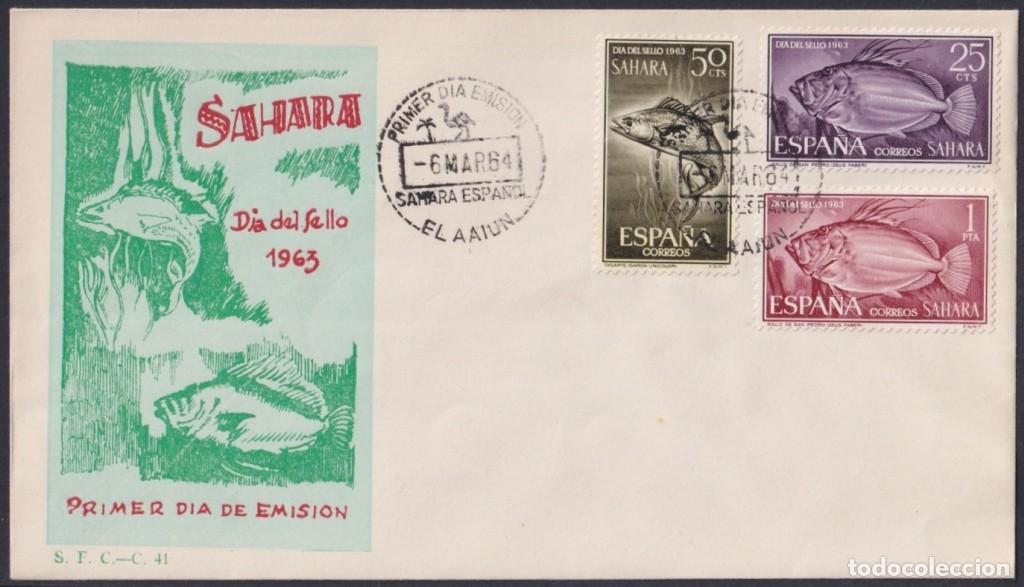 Francobolli: F-EX64073 SPANISH SAHARA 1964 FDC STAMPS DAY FAUNA MARINE WILDLIFE FISH PECES.