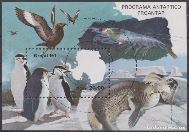 Francobolli: F-EX61843 BRAZIL MNH 1990 ANTARCTIC RESEARCH PROGRAM MARINE WILDLIFE FISH PENGUIN.