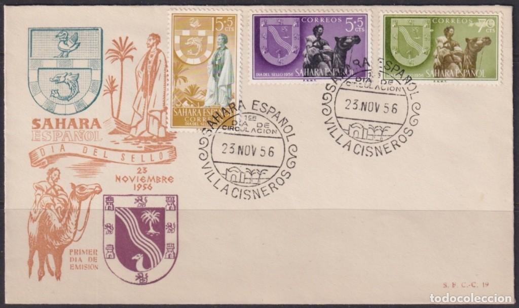 Francobolli: F-EX64402 SPAIN SAHARA 1956 FDC STAMPS DAY CAMEL CAMELLO.