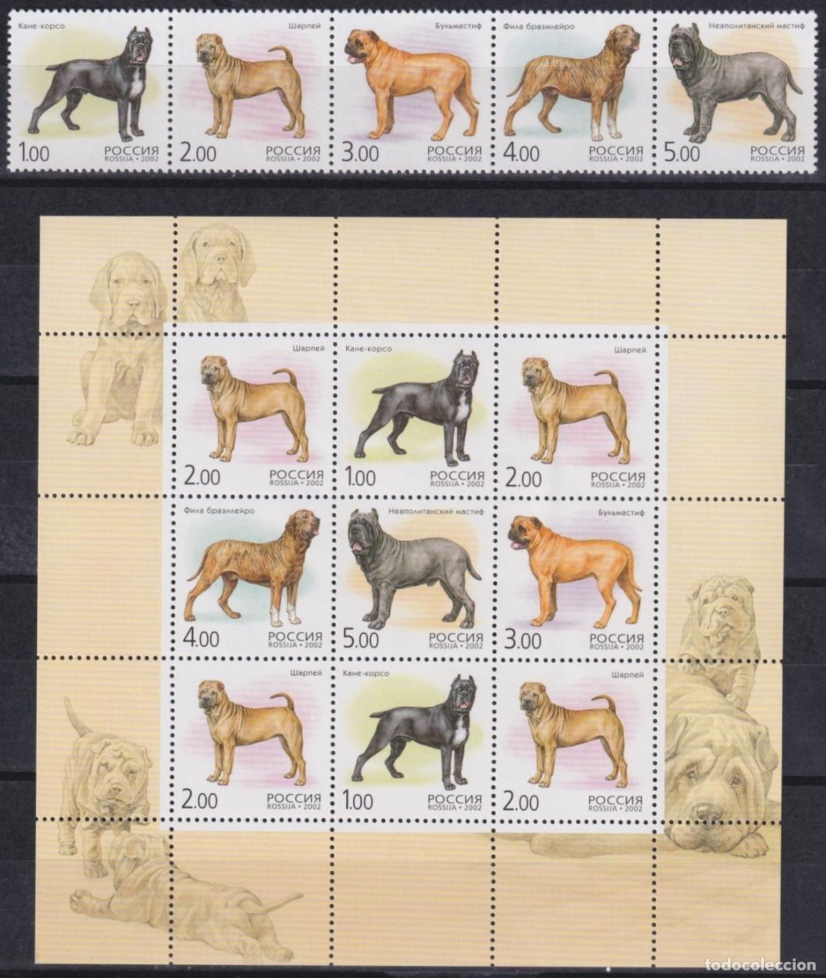 Stamps: F-EX62271 RUSSIA MNH 2002 DOG PERROS SPECIAL SHEET.