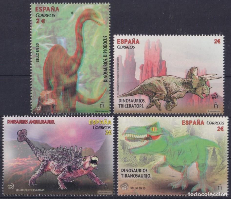 Stamps: F-EX64394 ESPA&Ntilde;A SPAIN MNH 2015 DINOSAUR DINOSAURIOS 3D TEXTURAS.