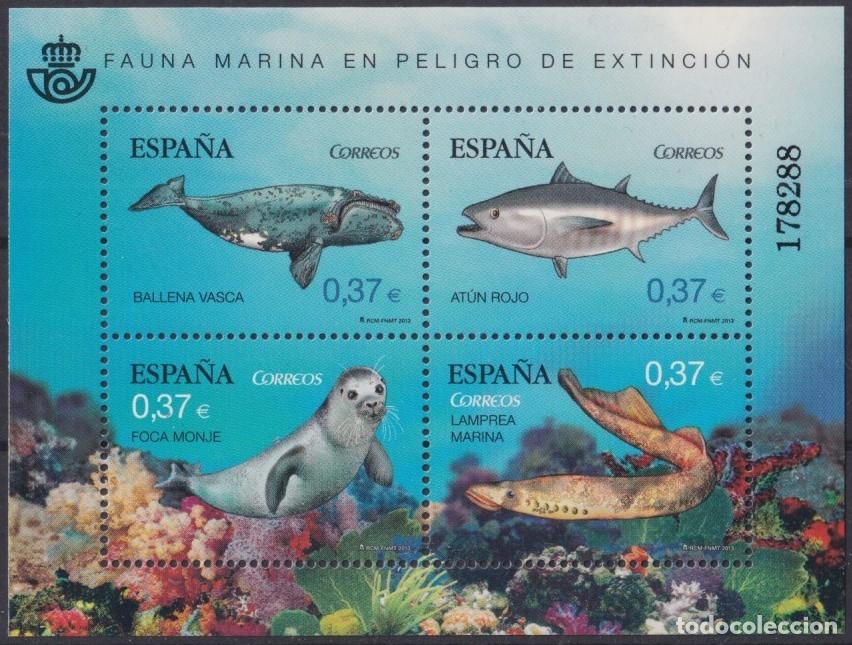 Stamps: F-EX64388 ESPA&Ntilde;A SPAIN MNH 2013 ENDANGERED MARINE FAUNA FISH WHALE OCTOPUS.
