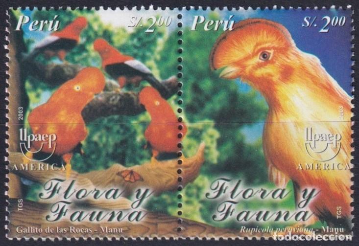 Stamps: F-EX66461 PERU MNH 2003 UPAEP FAUNA & FLOWERS LIZARD.