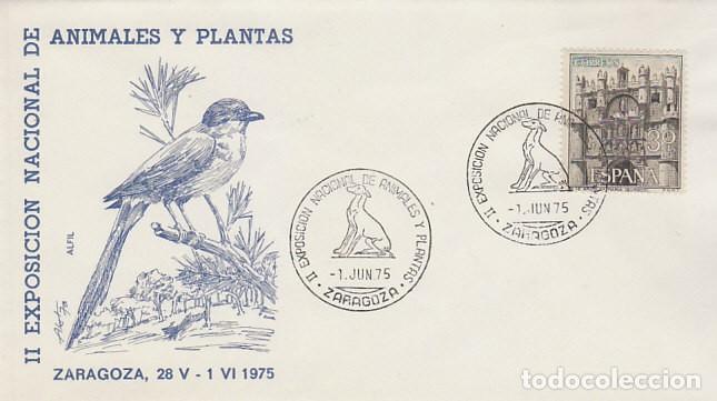 Sellos: A&Ntilde;O 1975, ZARAGOZA, PERRO, EXPOSICION NACIONAL DE ANIMALES Y PLANTAS, EN SOBRE DE ALFIL