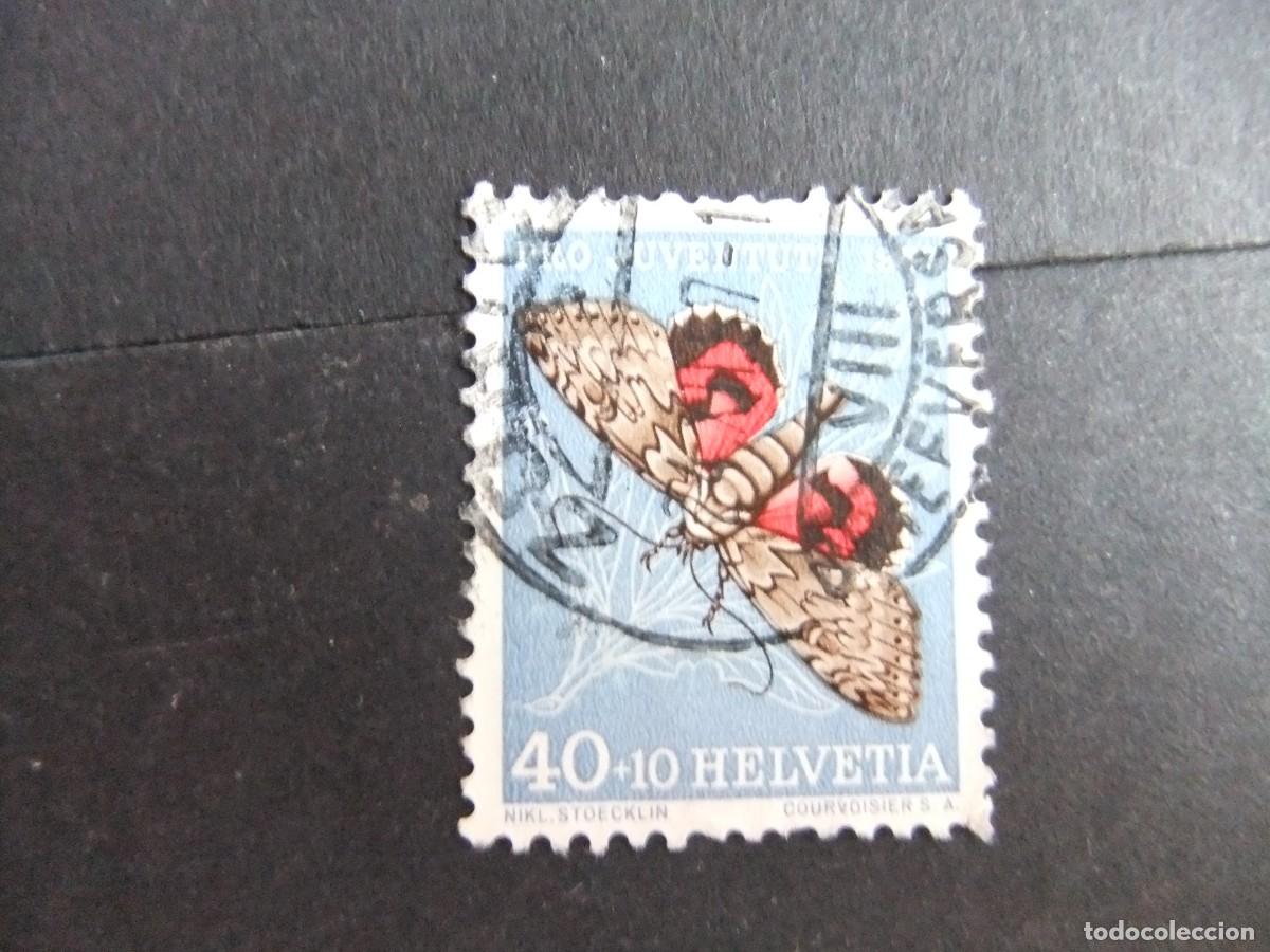 Sellos: L 114 SUIZA HELVETIA 1957 / FAUNA MARIPOSA / YVERT 601 FU