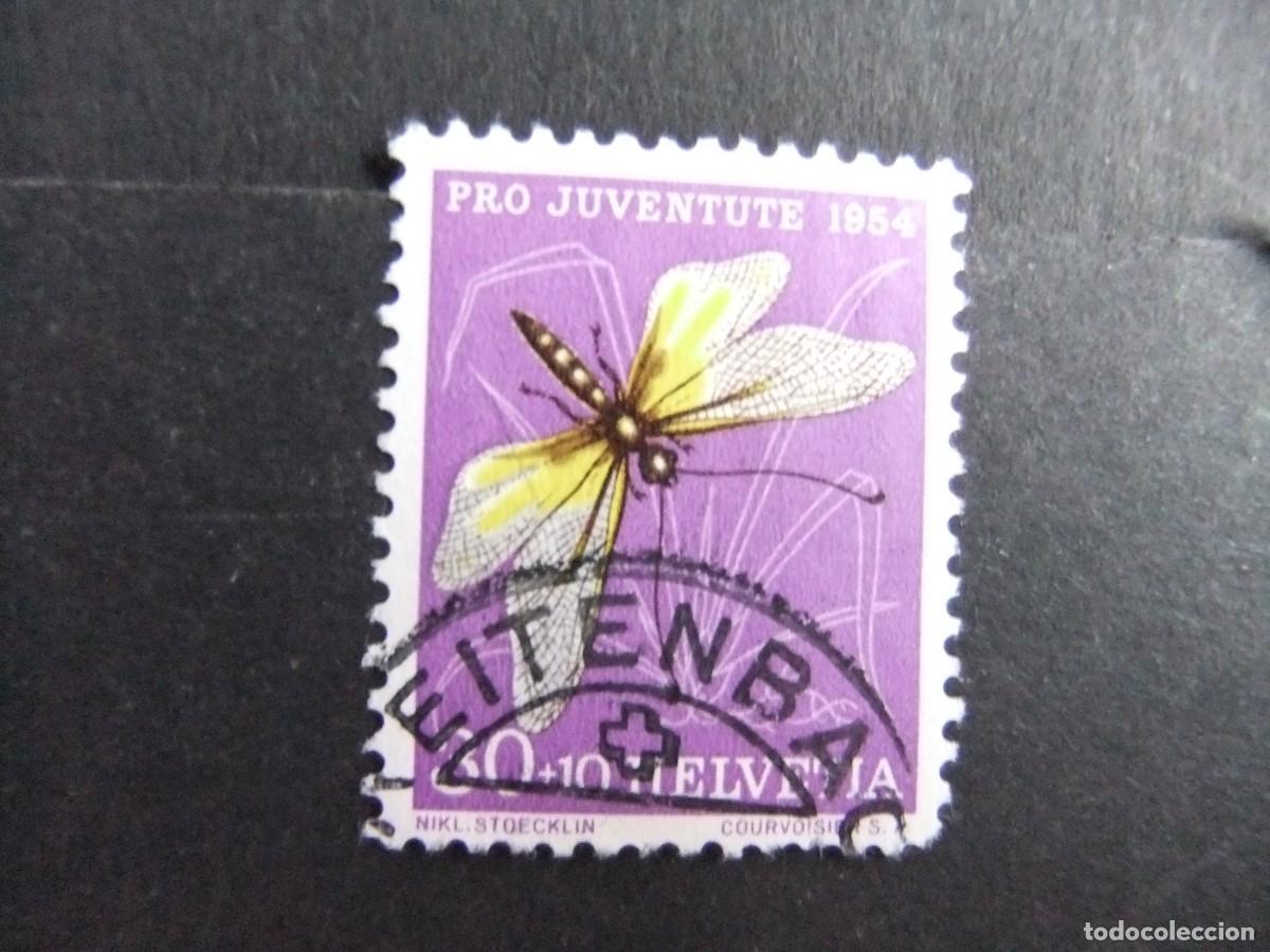 Sellos: L 114 SUIZA HELVETIA 1954 / FAUNA MARIPOSA / YVERT 556 FU