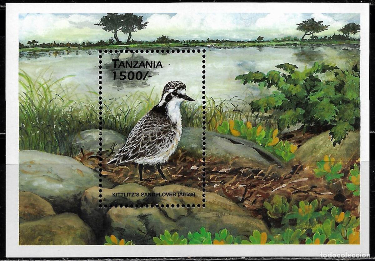 Sellos: TANZANIA 2000, HOJA BLOQUE TEMA FAUNA P&Aacute;JAROS. MNH.