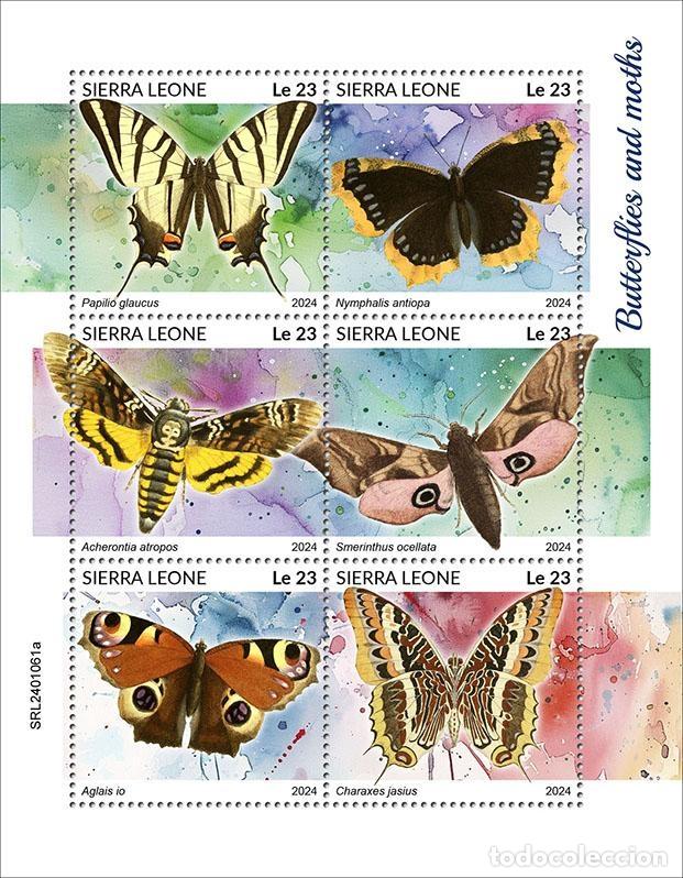 Timbres: Sierra Leona 2024 Mi. 18020-18025 hoja mariposas
