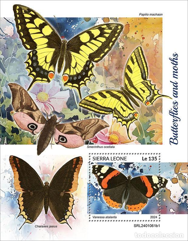 Timbres: Sierra Leona 2024 Mi. Bl. 3124 bloque mariposas