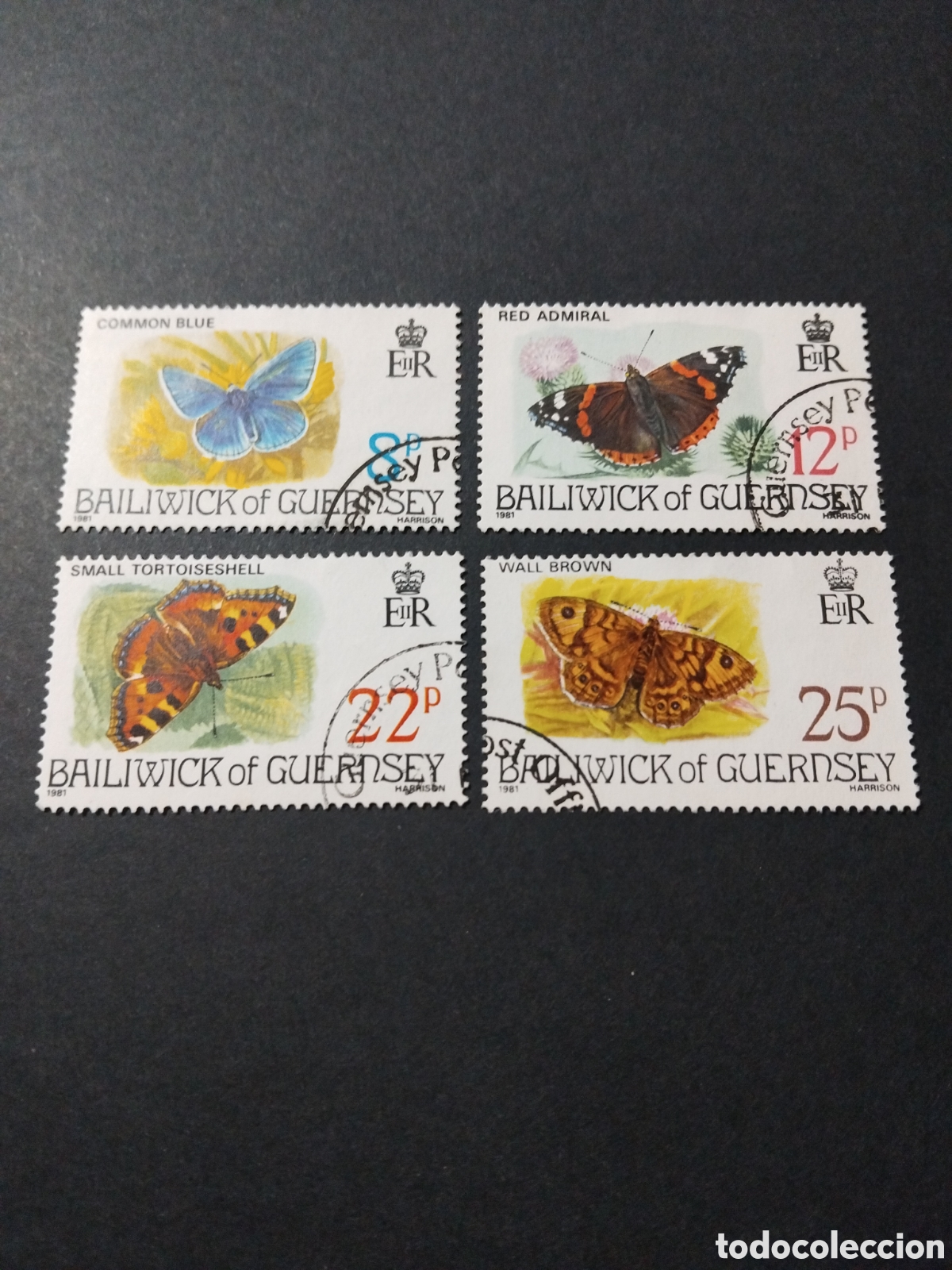 Sellos: Guernsey. 1981. Mariposas - Foto 1