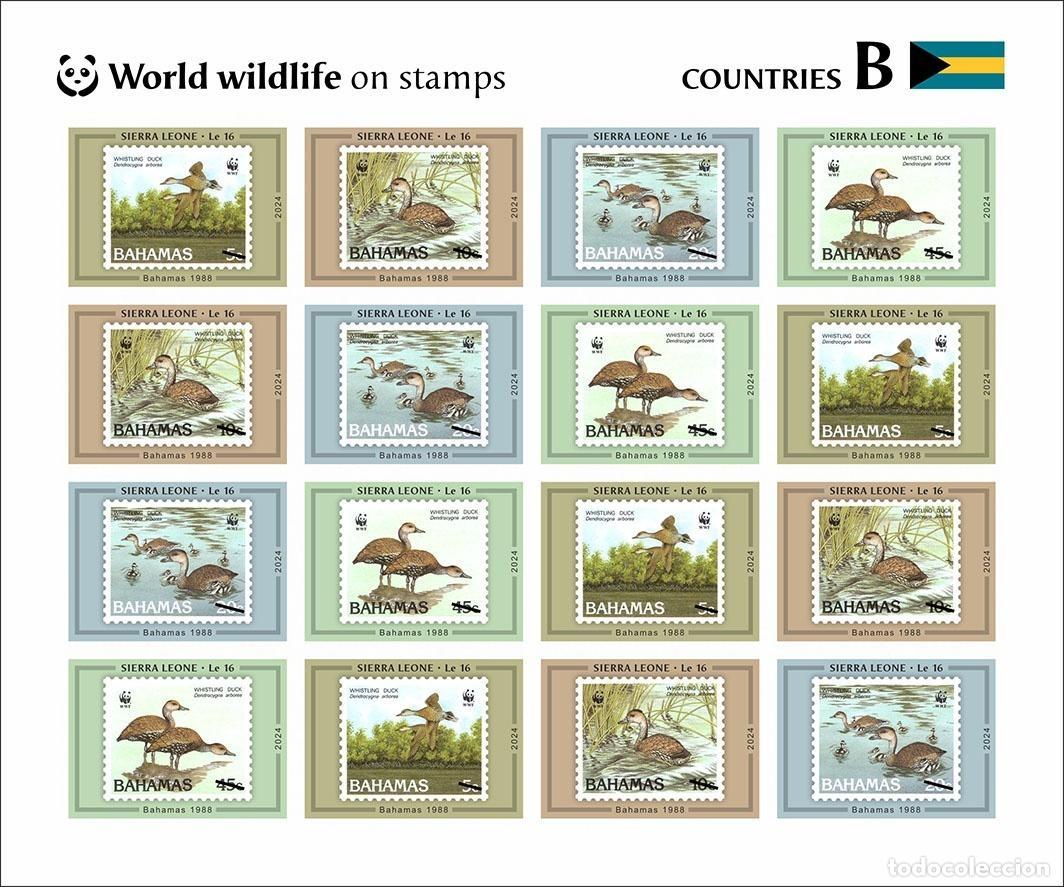 Sellos: Sierra Leona 2024 Mi. 18910-18913 hoja de 16 sin dentar fauna del mundo