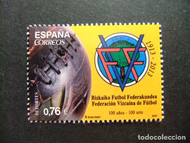 Selos: NUT ESPA&Ntilde;A ESPAGNE 2014 / CENTEN. de la Federaci&oacute;n VIZCA&Iacute;NA de FUTBOL / EDIFIL 4889 MNH