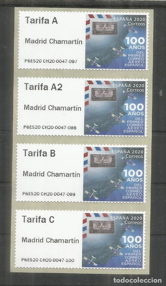 Selos: ESPA&Ntilde;A SPAIN 2020 ATM 100 A&Ntilde;OS DEL PRIMER CORREO AEREO AIR MAIL 4 TARIFAS