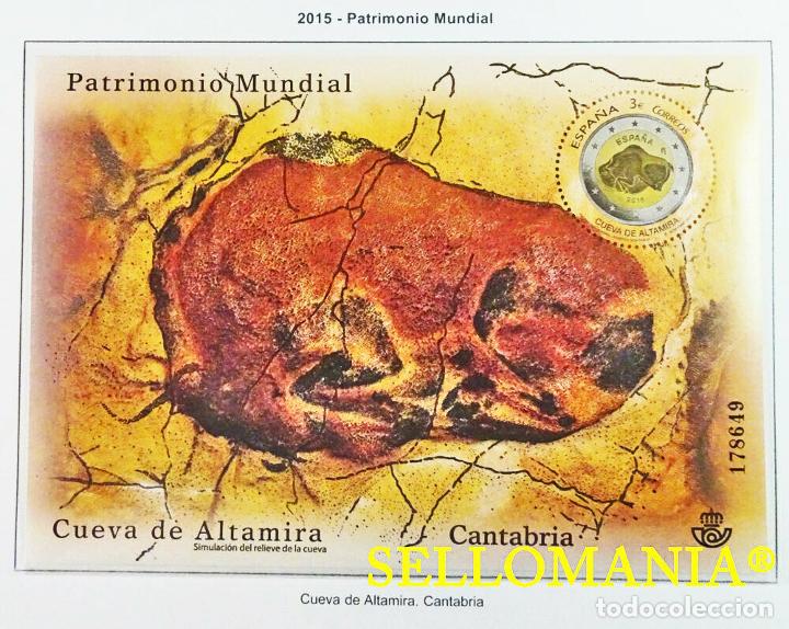 Sellos: 2015 PATRIMONIO CUEVA ALTAMIRA COVES BISONTE BISON 4965 ** MNH HB SHEET TC20489