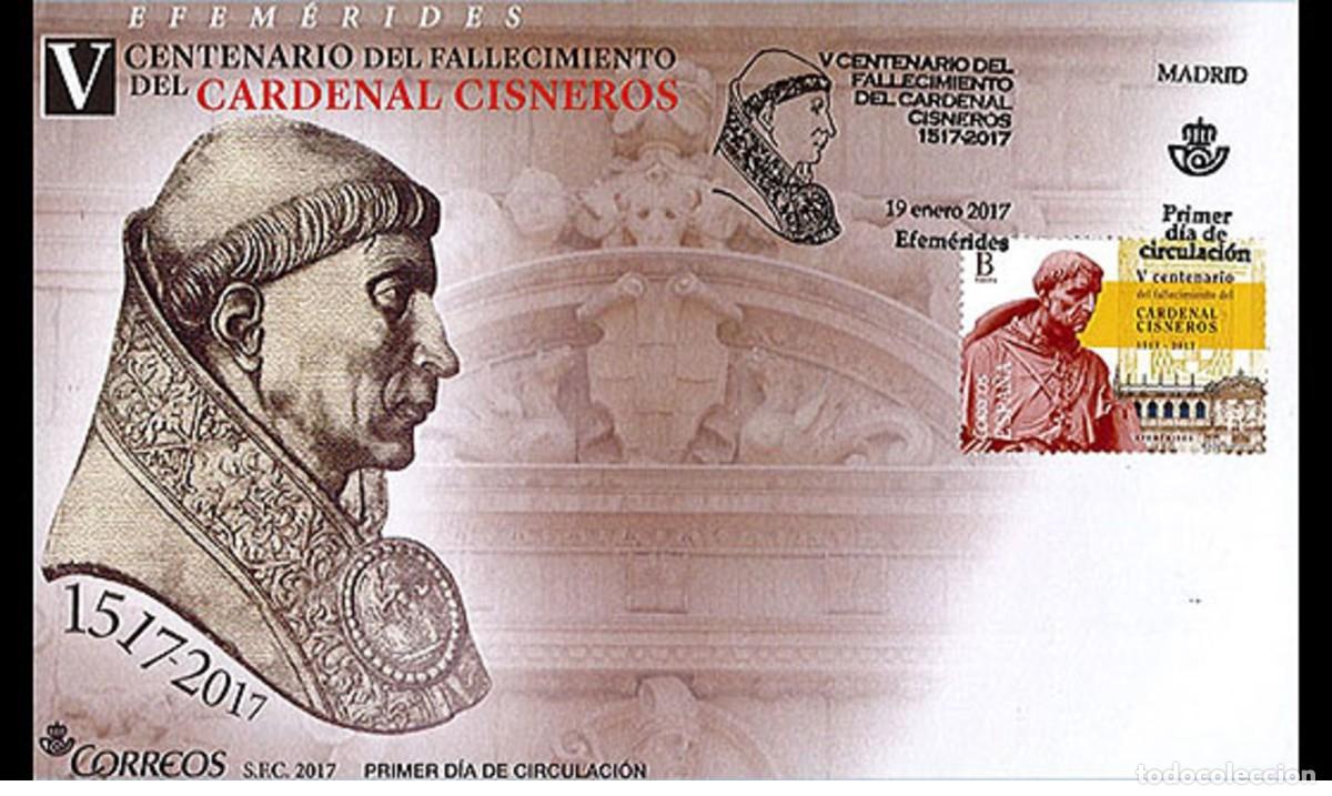 Sellos: Spain 2017 - FDC Cardenal Cisneros - Foto 1