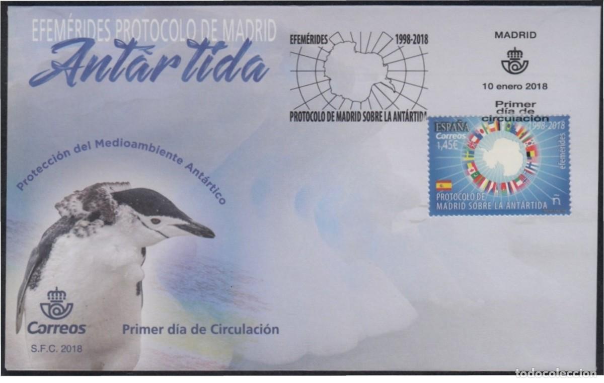 Sellos: Spain 2018 - FDC Protocolo de Madrid Antartida - Foto 1