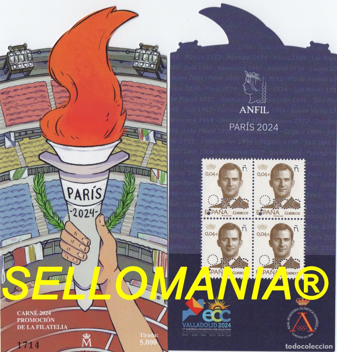 Stamps: 2024 CARNE ECC PROMOCION FILATELIA VALLADOLID OLIMPIADAS 5772CP ** MNH TC24333