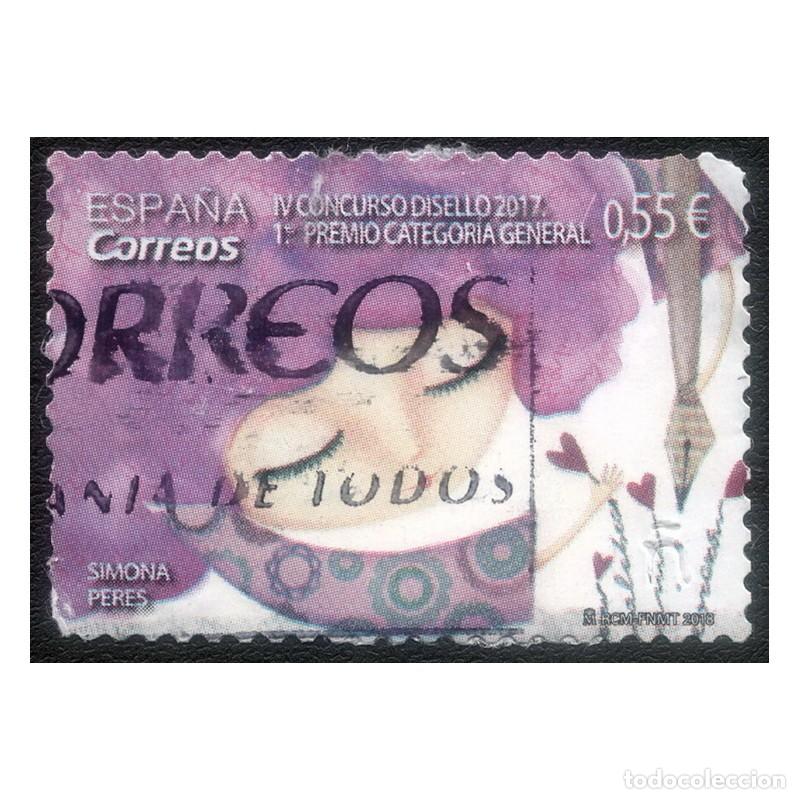 Sellos: ESPA&Ntilde;A 2018. EDIFIL 5206. CONCURSO DISELLO. USADO - Foto 1