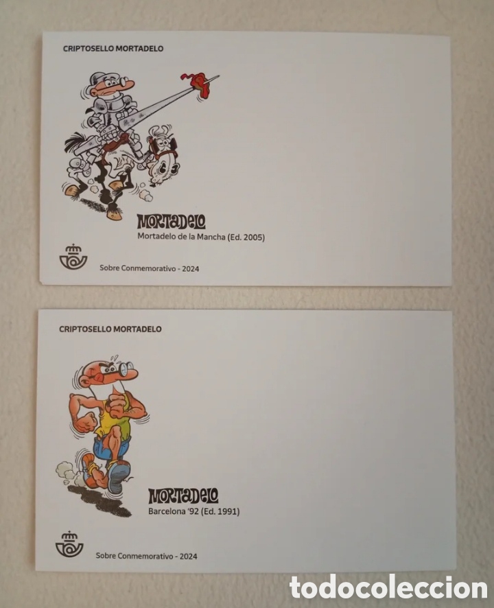 Sellos: 2 sobres conmemorativos de Criptosello Mortadelo - Foto 1