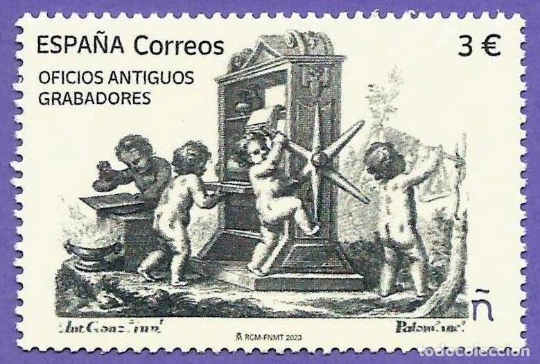Stamps: Espa&ntilde;a. 2023. Edifil # 5693. Oficios antiguos. Grabadores