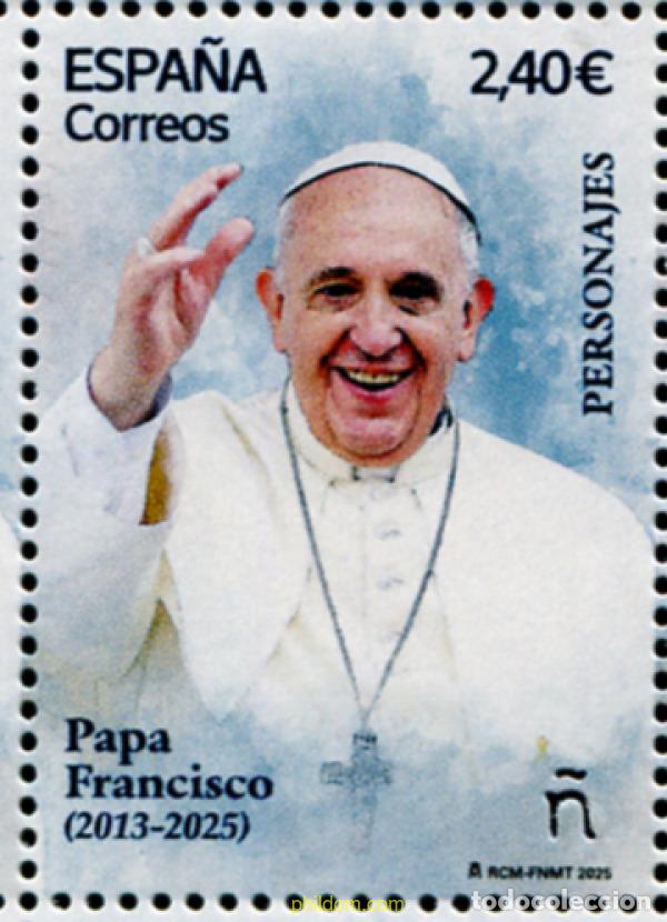 Sellos: 772935 MNH ESPA&Ntilde;A 2025 PERSONAJES. PAPA FRANCISCO (2013-2025).
