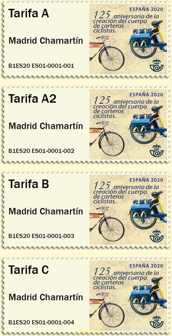 Sellos: 621683 MNH ESPA&Ntilde;A 2020 125 ANIVERSARIO DE LA CREACI&Oacute;N DEL CUERPO DE CARTEROS EN BICICLETA
