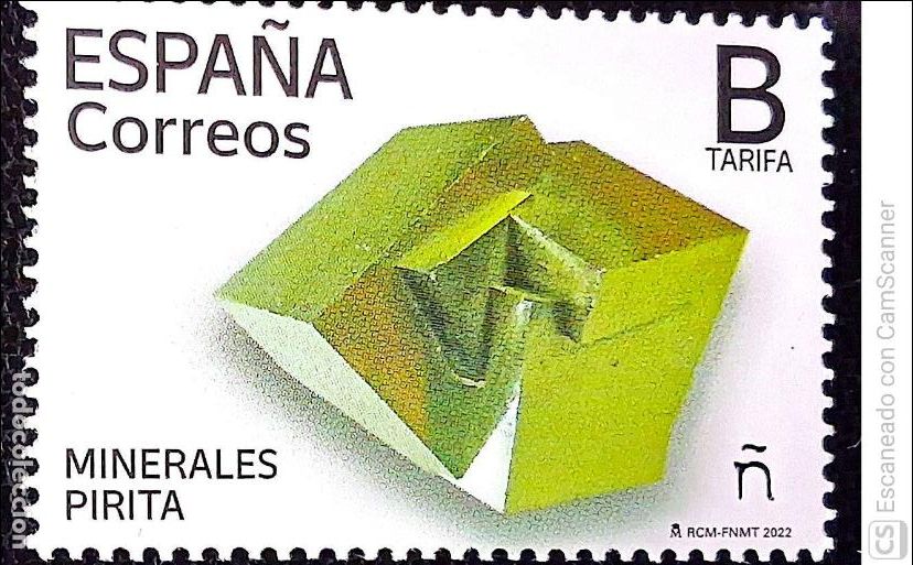 Sellos: Espa&ntilde;a. 5541 Minerales: Pirita. 2022. Sellos nuevos y numeraci&oacute;n Edifil.