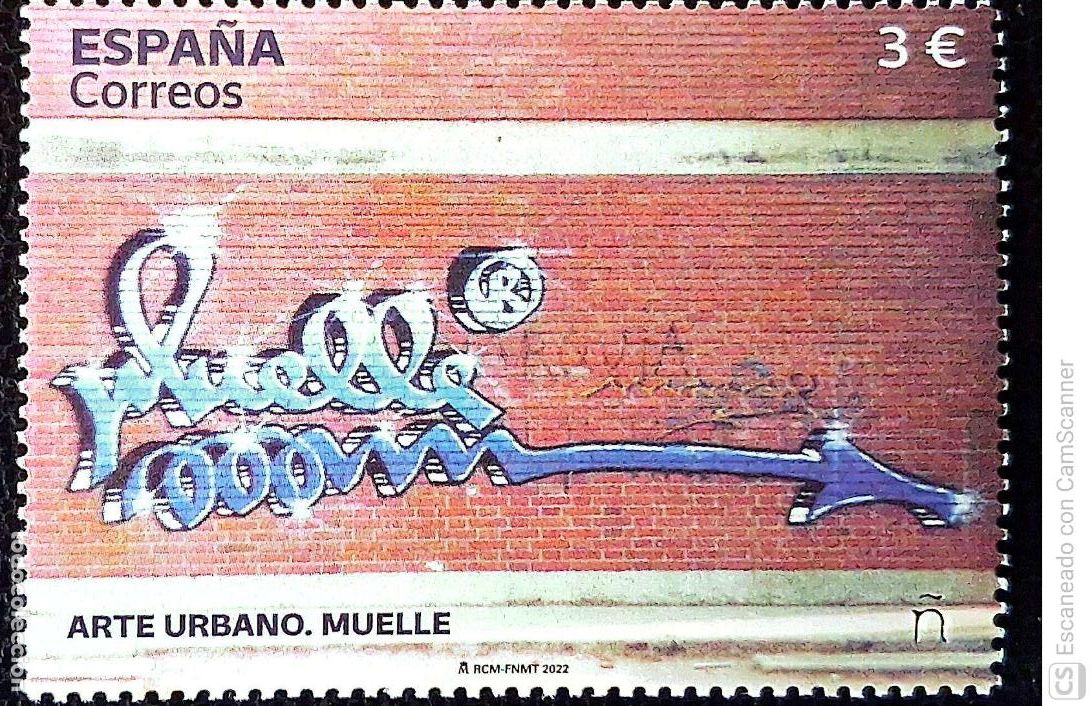 Sellos: Espa&ntilde;a. 5560 Arte Urbano: Muelle de Juan Carlos Arg&uuml;ello. 2022. Sellos nuevos y numeraci&oacute;n Edifil.