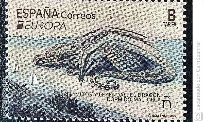 Sellos: Espa&ntilde;a. 5572 Mitos y leyendas. El drag&oacute;n dormido. Mallorca.. 2022. Sellos nuevos y numeraci&oacute;n Edifil