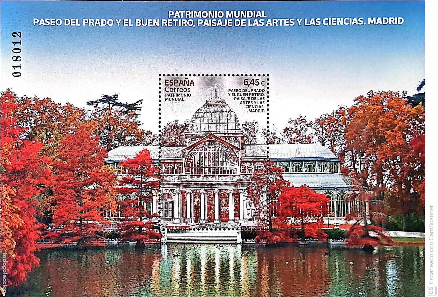 Sellos: Espa&ntilde;a. 5576 HB Patrimonio Mundial. Paseo del Prado y El Buen Retiro, paisaje de las artes y las cie