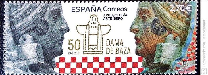Sellos: Espa&ntilde;a. 5595 Arqueolog&iacute;a. Arte &Iacute;bero. 50 a&ntilde;os Dama de Baza. 2022. Sellos nuevos y numeraci&oacute;n Edifil.