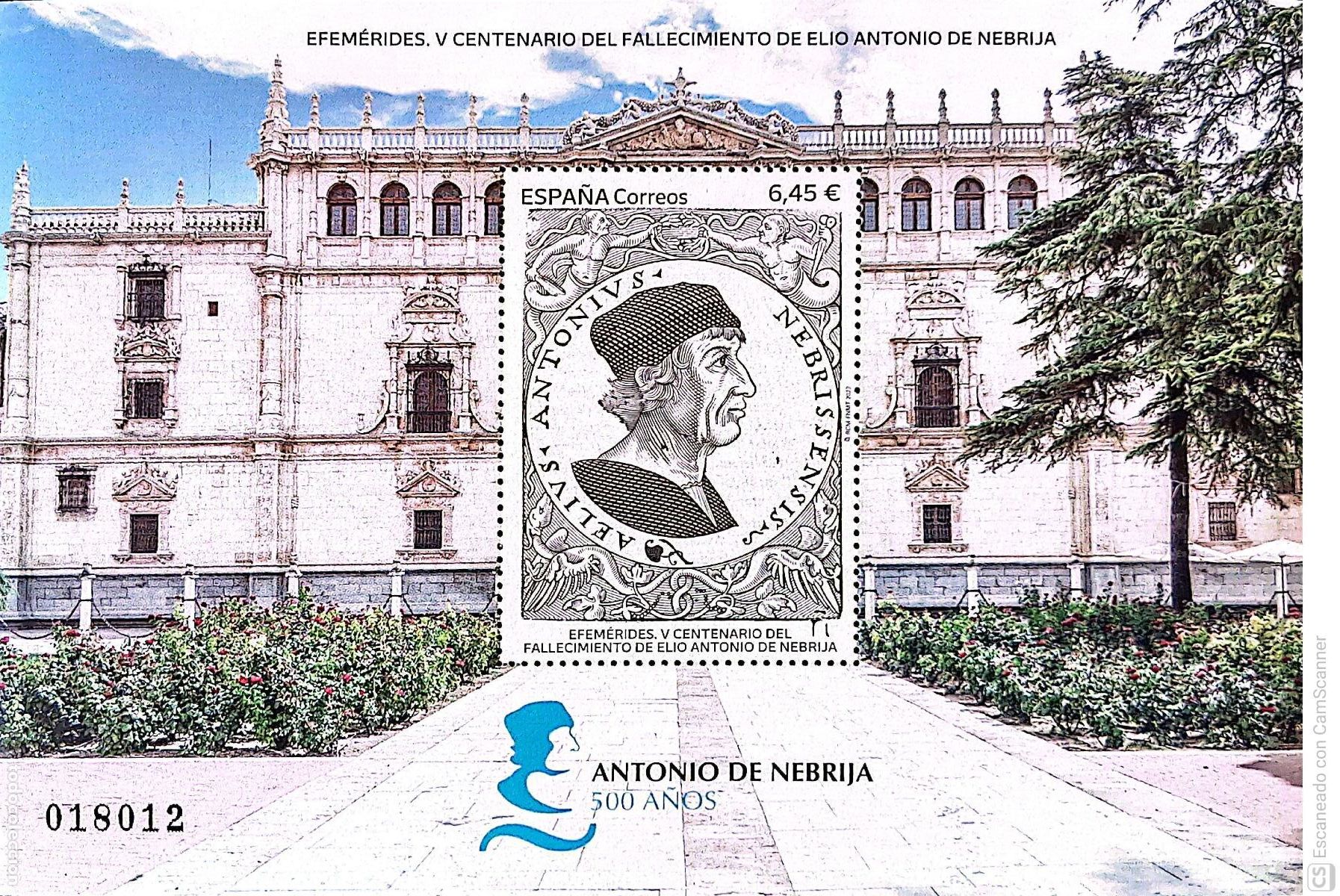 Sellos: Espa&ntilde;a. 5606 HB Efem&eacute;rides. V centenario del Fallecimiento de Elio Antonio de Nebrija. 2022. Sellos